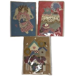 VTG 90's Handmade Blank‎ Greeting Cards (3) Cottage Core Country Farmhouse